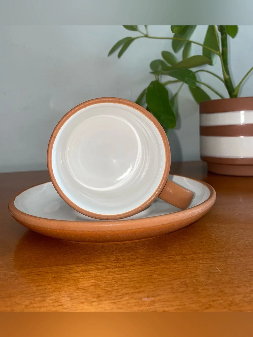 Pottery Barn Terracotta Cup & Saucer